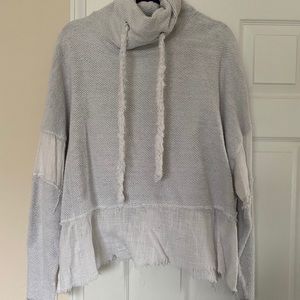 Light grey free people cowl neck sweatshirt